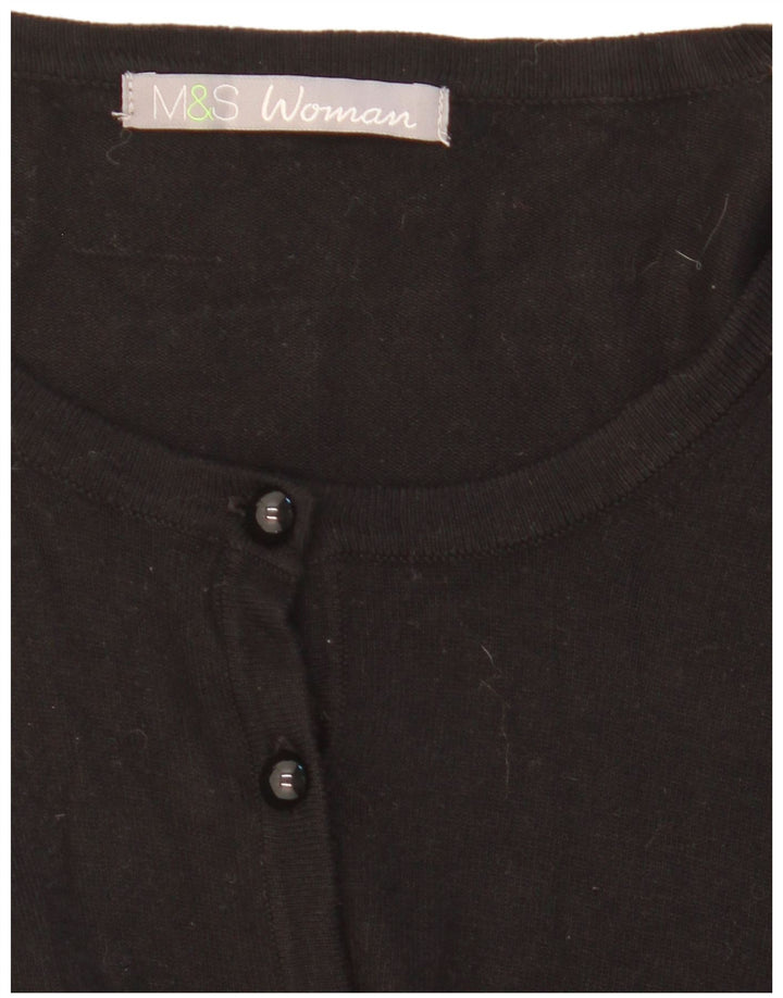 Marks & Spencer Womens Cardigan Sweater UK 14 Medium Black