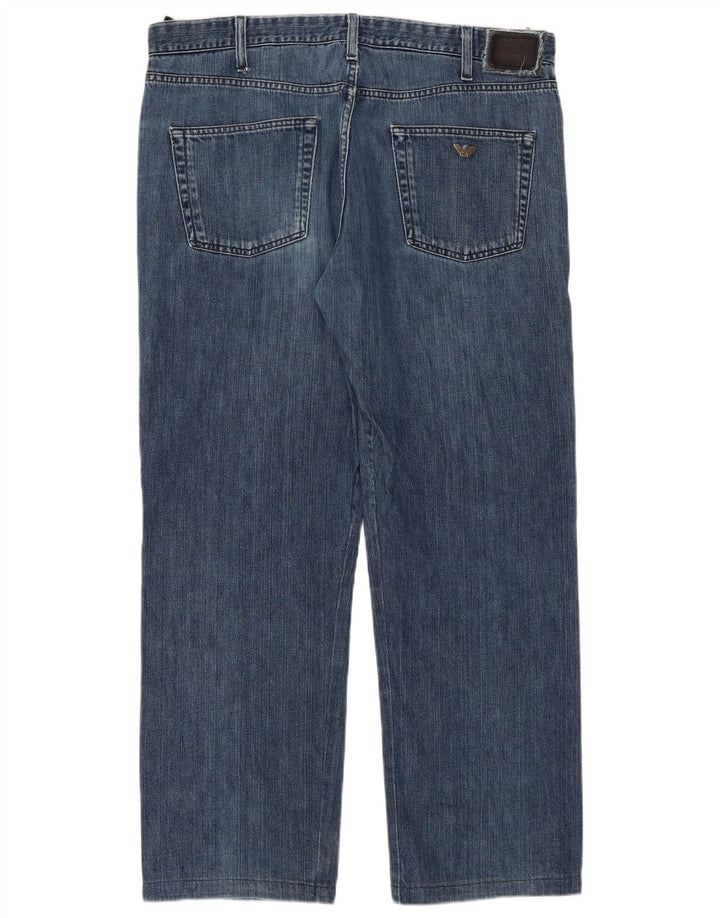 Jeans dritti da uomo Armani W38 L31 in cotone blu