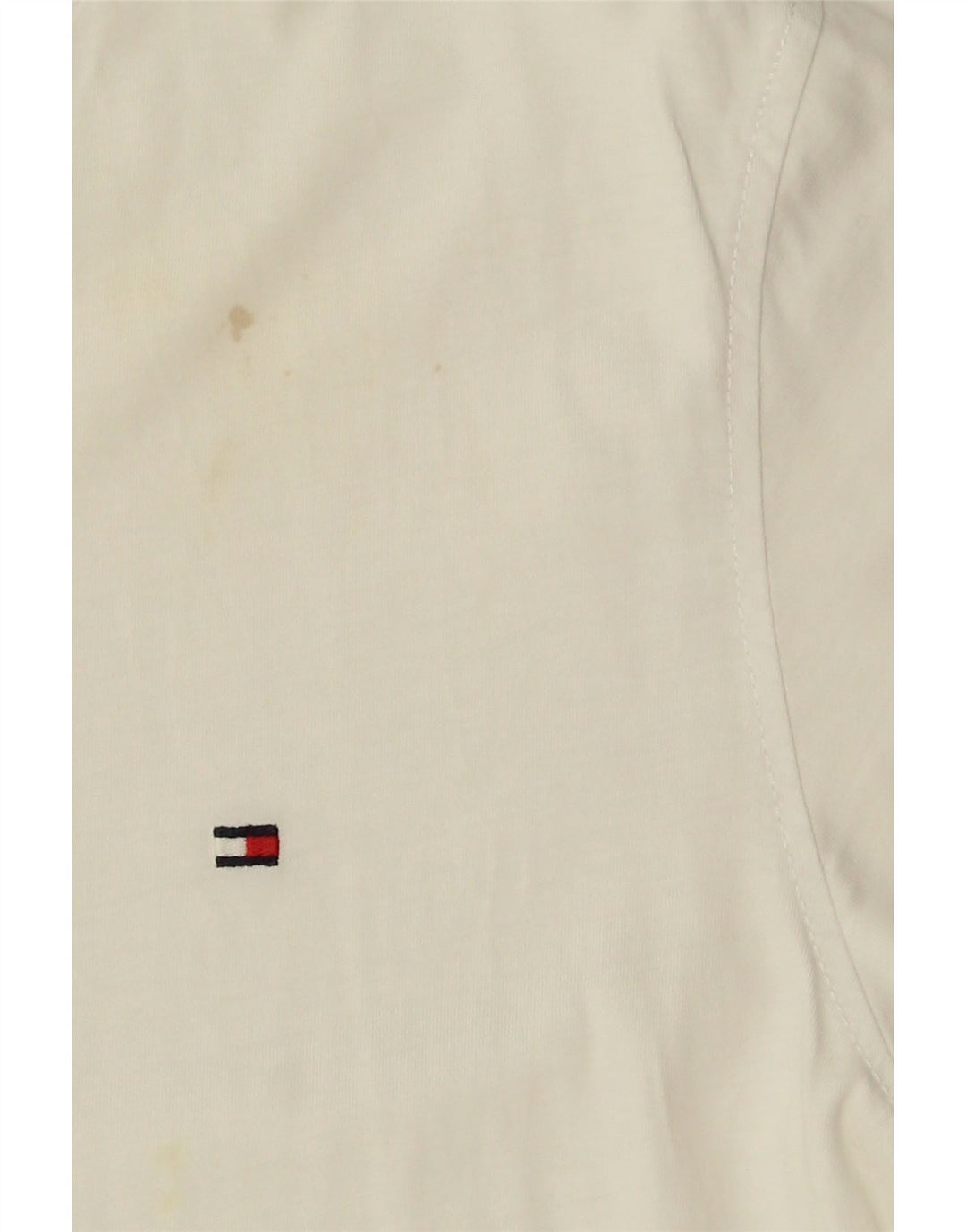 TOMMY HILFIGER Mens T-Shirt Top Large White Vintage Tommy Hilfiger and Second-Hand Tommy Hilfiger from Messina Hembry 