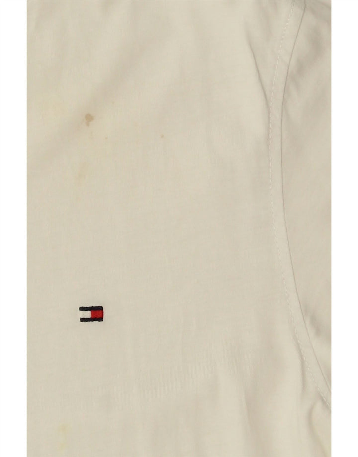 TOMMY HILFIGER Mens T-Shirt Top Large White Vintage Tommy Hilfiger and Second-Hand Tommy Hilfiger from Messina Hembry 