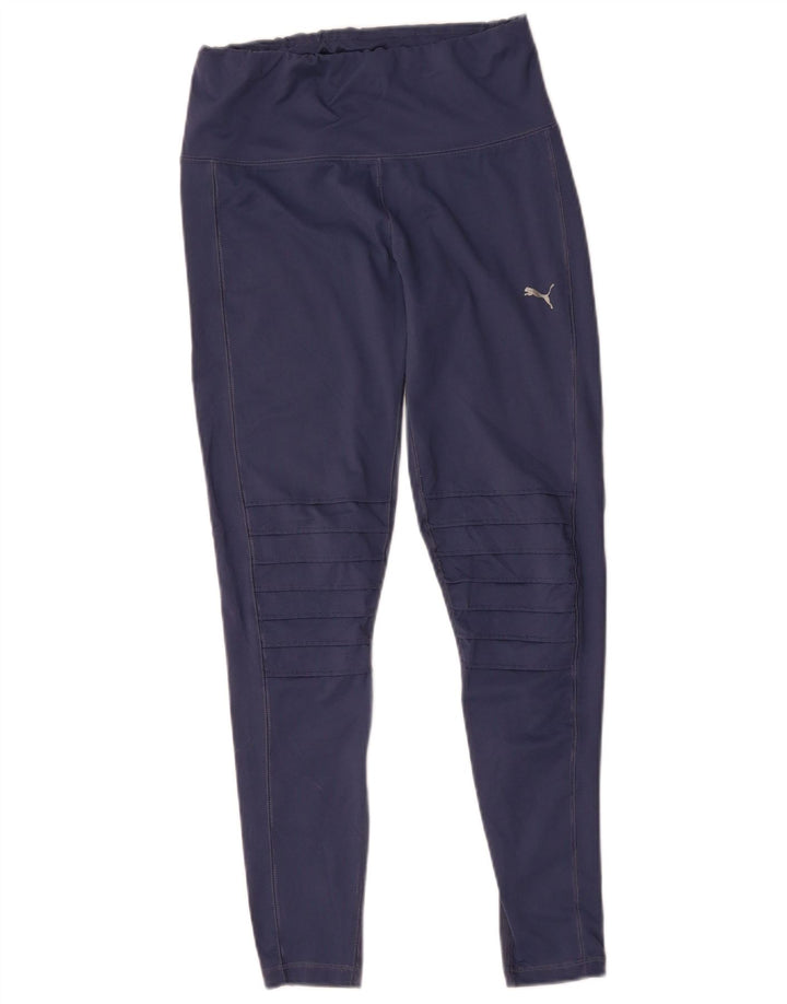 PUMA Womens Leggings UK 14 Large Navy Blue