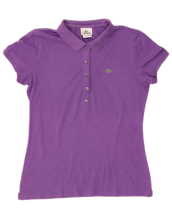Lacoste Womens Polo Shirt Size 44 Large Purple Cotton