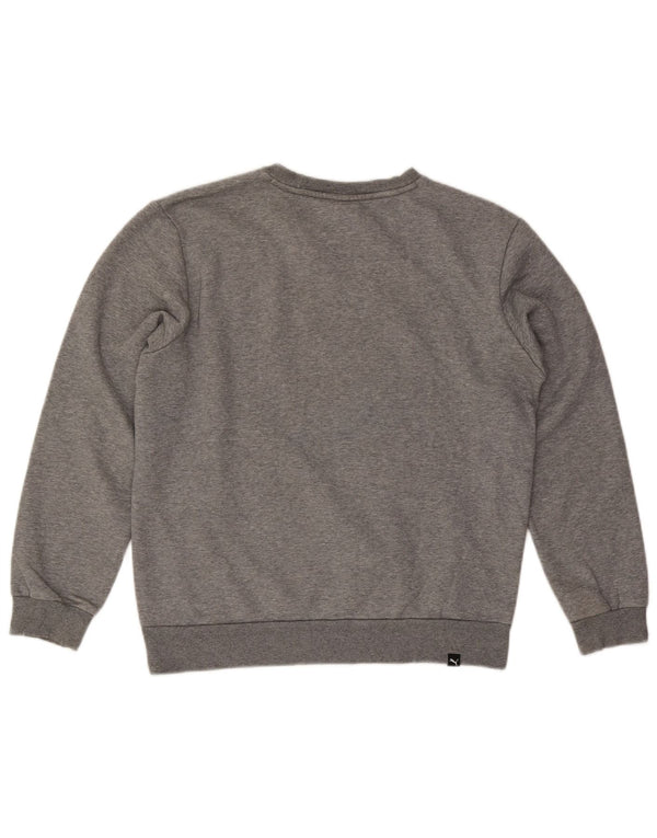 Puma Mens Graphic Sweatshirt Jumper Medium Grey Flecked Cotton