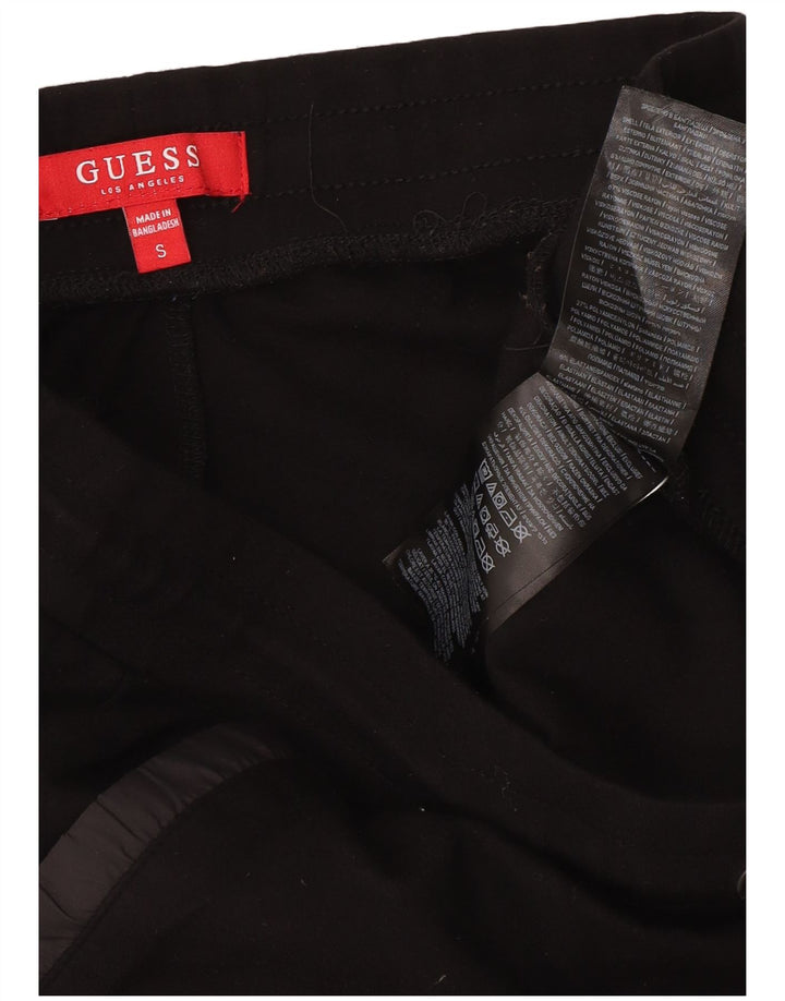Guess Mens Tracksuit Trousers Joggers Small  Black Viscose