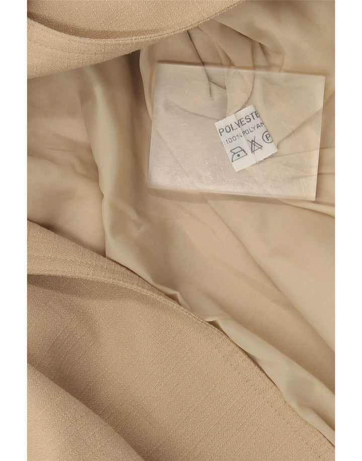 Veste Blazer Femme Vintage UK 14 Polyester Beige Moyen