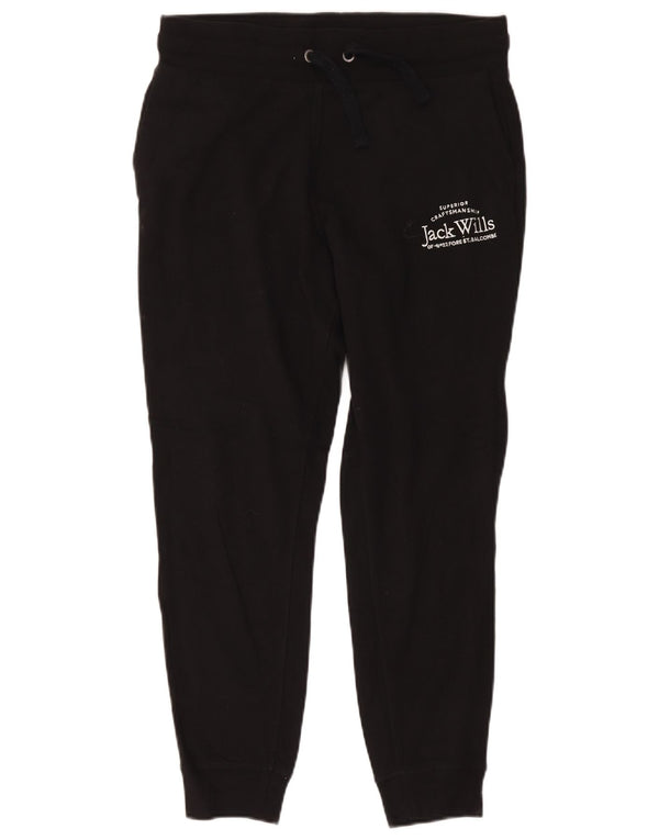 Jack Wills Womens Crop træningsdragt Bukser Joggers UK 12 Medium Black Bomuld