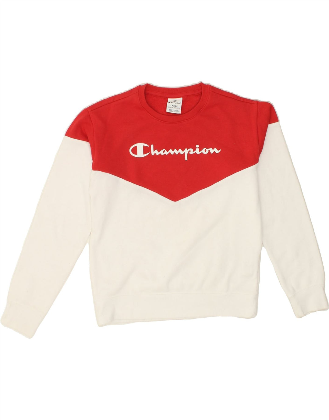 CHAMPION Boys Graphic Sweatshirt Jumper 11-12 Years  Large  White Vintage Champion and Second-Hand Champion from Messina Hembry 