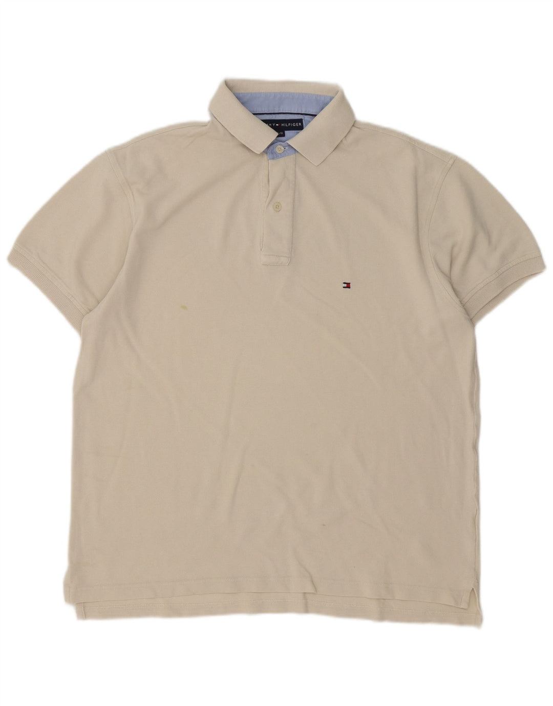 Tommy Hilfiger Mens Polo Shirt Large Beige