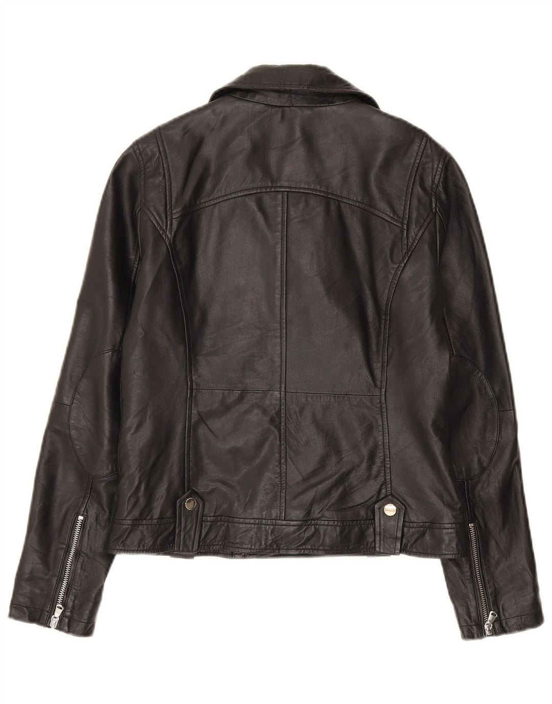 Conbipel Womens Leather Biker Jacket IT 40 Small Black Leather