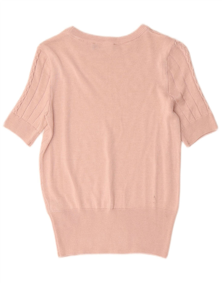Marks & Spencer Womens Crew Neck Jumper Sweater UK 8 Small Pink