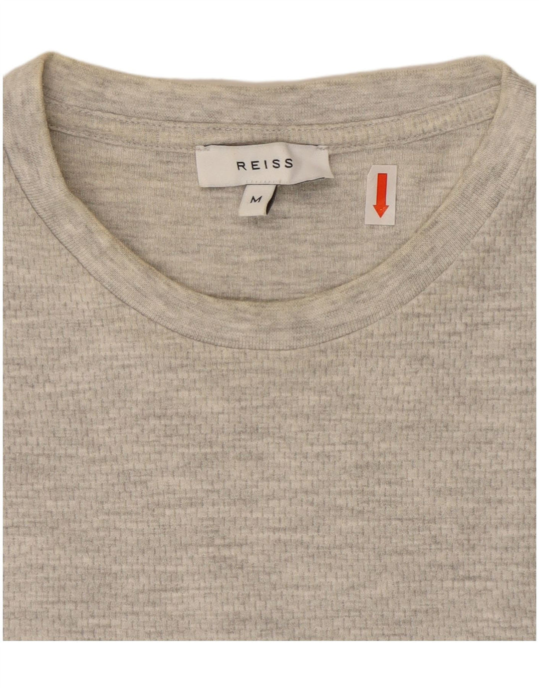 Reiss Herre T-shirt Top Medium Grey Flecked Bomuld
