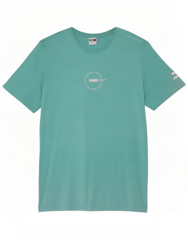 T-shirt grafica da uomo Puma Top XL in cotone turchese