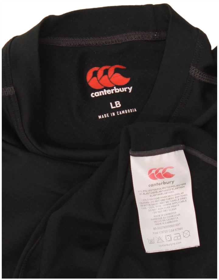 Top grafico da donna a maniche lunghe Canterbury UK 14 grande poliestere nero