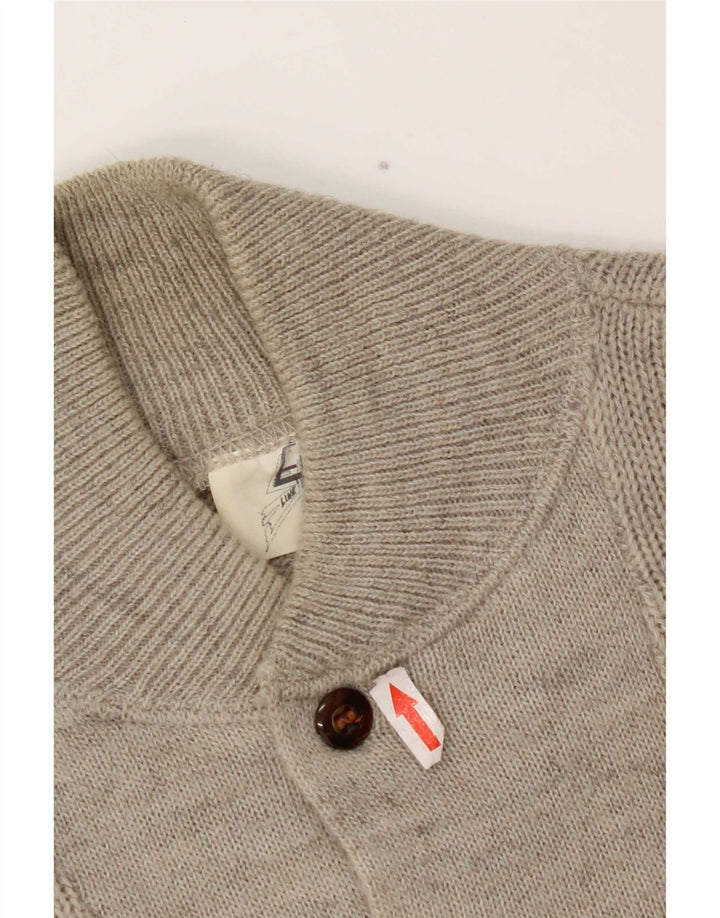 Jersey tipo jersey con cuello y botones para hombre Elite de lana gris medio