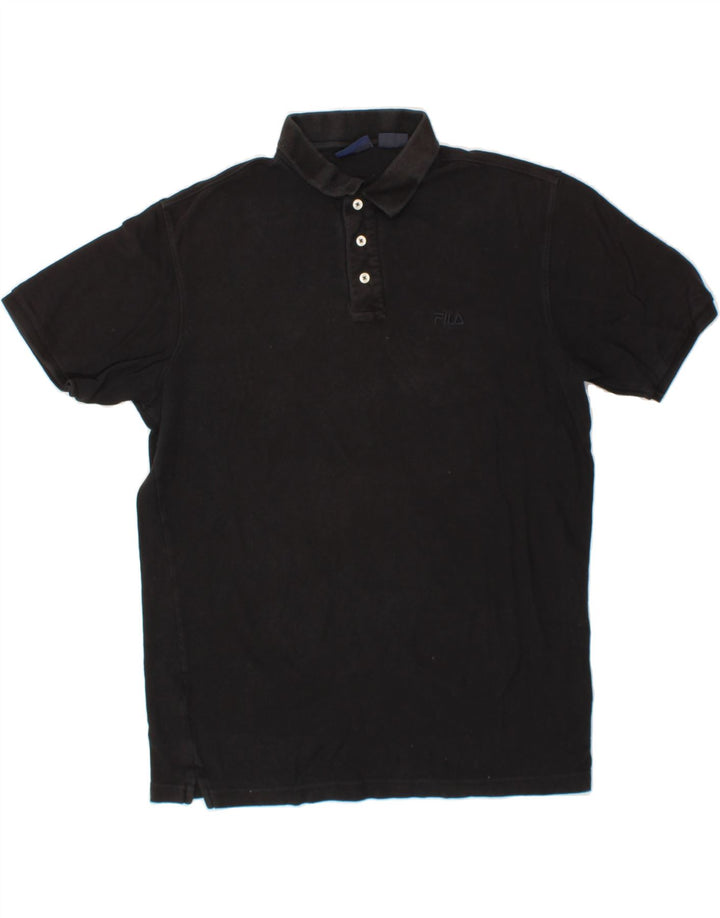 FILA Mens Polo Shirt Large Black Cotton Vintage Fila and Second-Hand Fila from Messina Hembry 