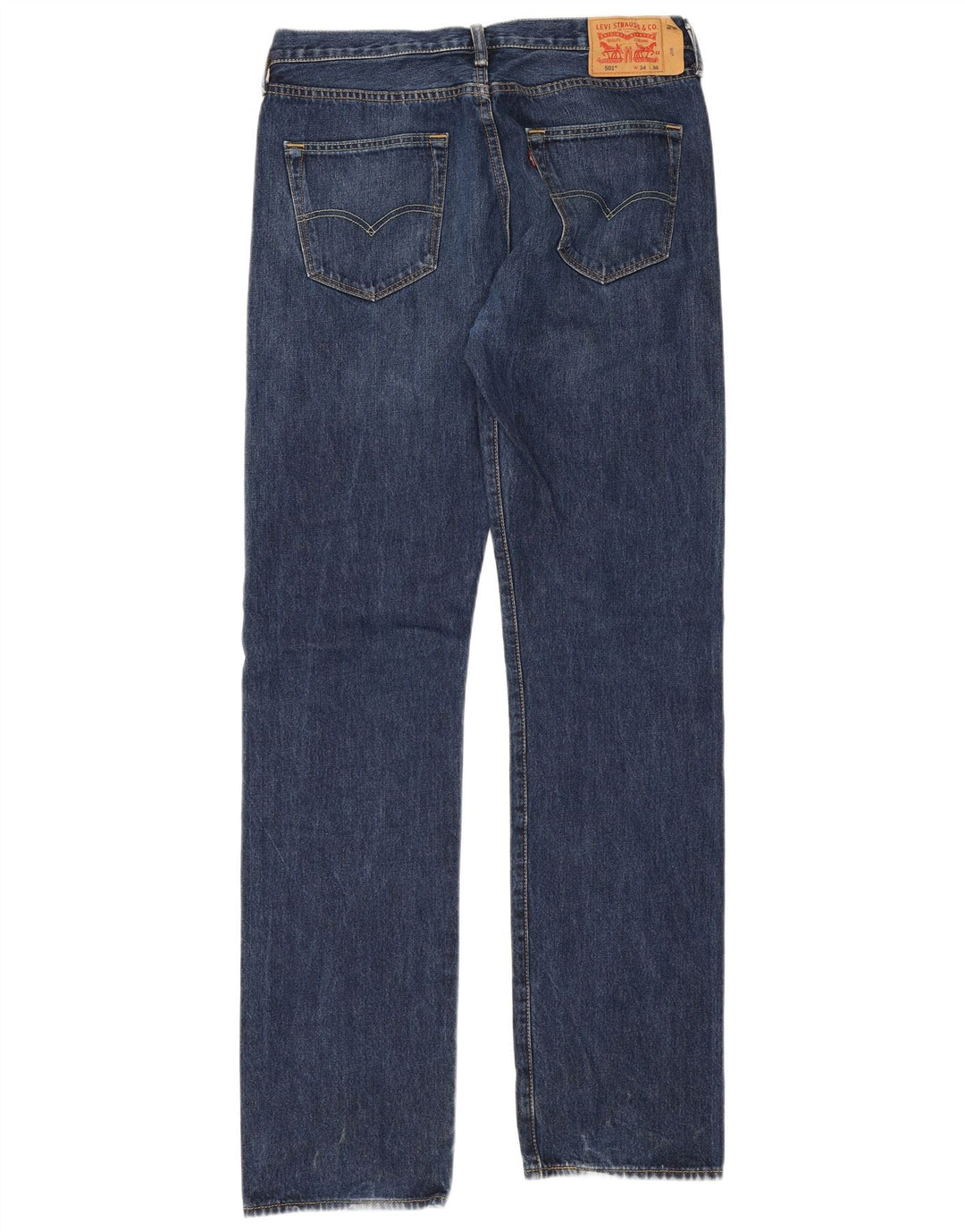 Levi's Mens 501 Straight Jeans W34 L36 Blue Cotton
