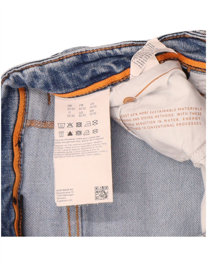 Hugo Boss Mens Distressed Slim Jeans W32 L32 Blue Cotton