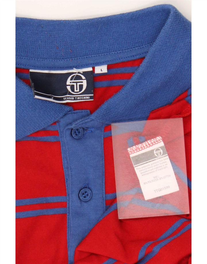 Sergio Tacchini Polo Homme Large Rouge Rayé Polyester