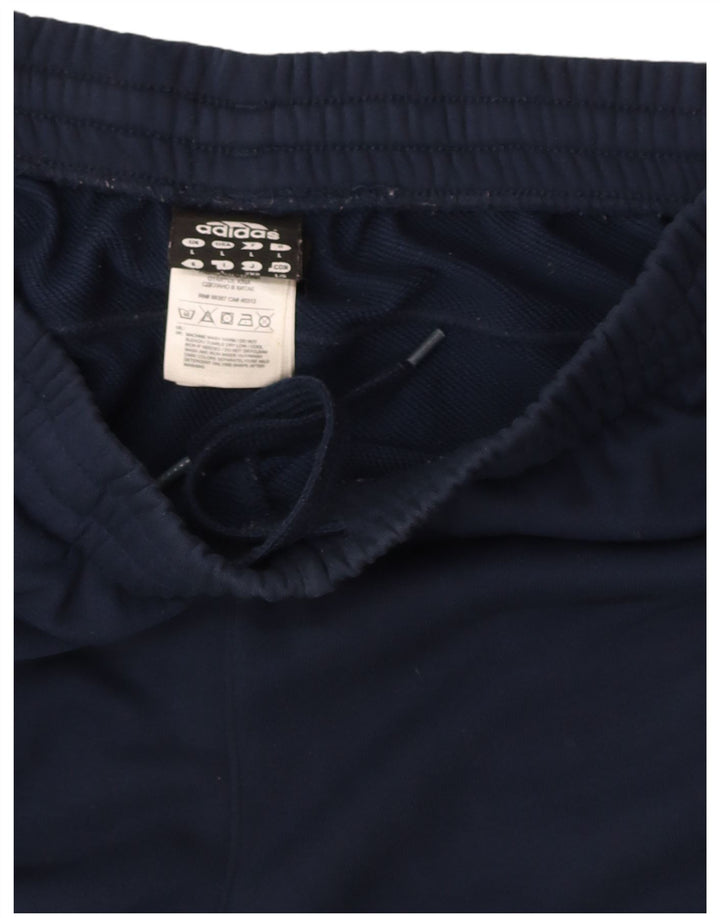ADIDAS Mens Tracksuit Trousers Large Navy Blue Polyester
