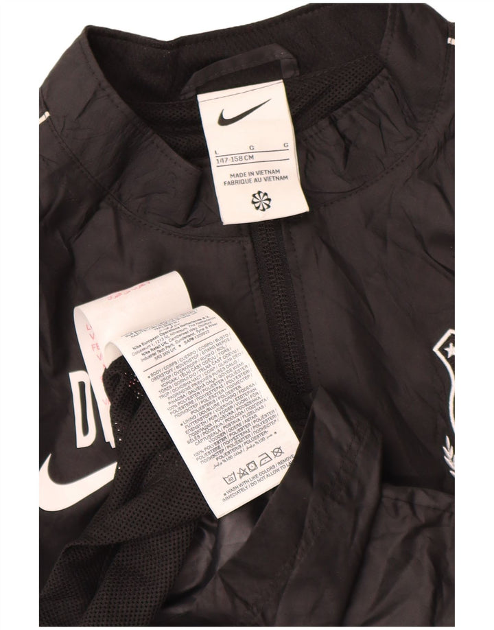 Nike Jungen-Regenjacke mit Grafik, 12–13 Jahre, groß, schwarzes Polyester