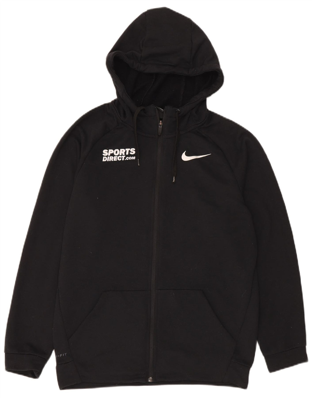 Nike Mens Dri Fit Graphic Zip Hoodie Sweater Small Black Polyester
