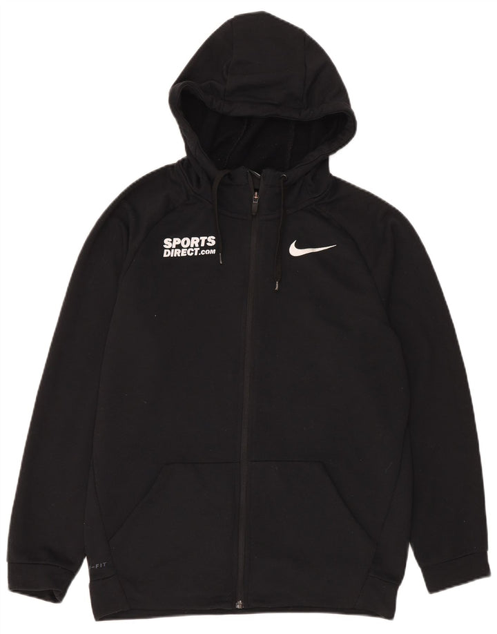 Nike Mens Dri Fit Graphic Zip Hoodie Sweater Small Black Polyester