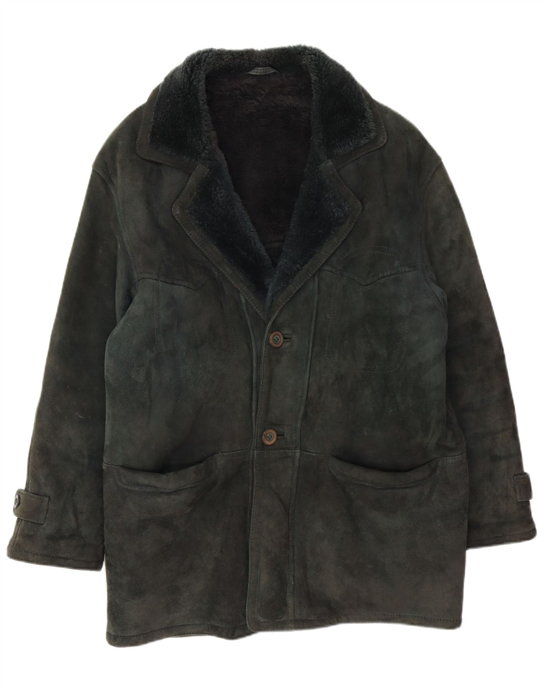 Vintage Mens Shearling Jacket IT 48 Medium Green