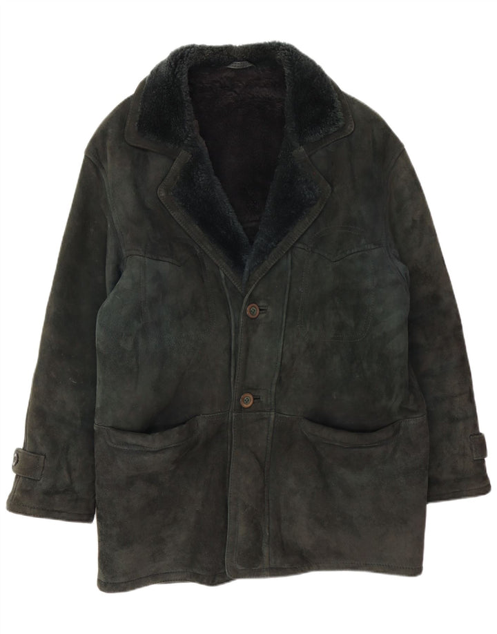 Vintage Mens Shearling Jacket IT 48 Medium Green