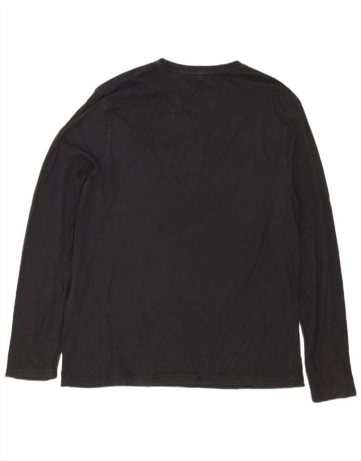 Mountain Warehouse Mens Top Manga Longa Grande Algodão Preto
