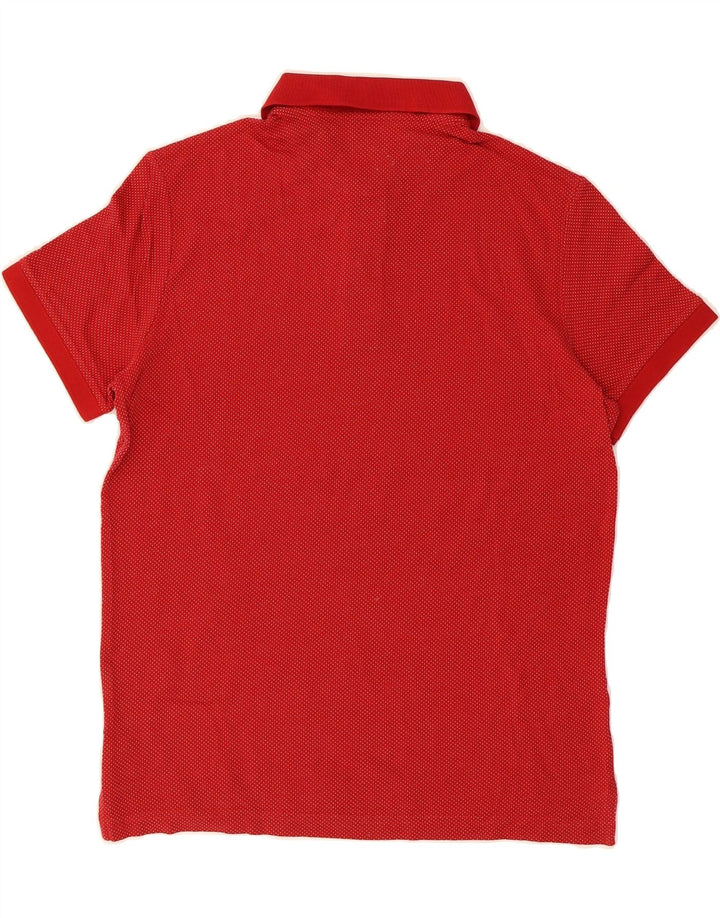 MASSIMO DUTTI Mens Polo Shirt Medium Red Spotted Cotton Vintage Massimo Dutti and Second-Hand Massimo Dutti from Messina Hembry 