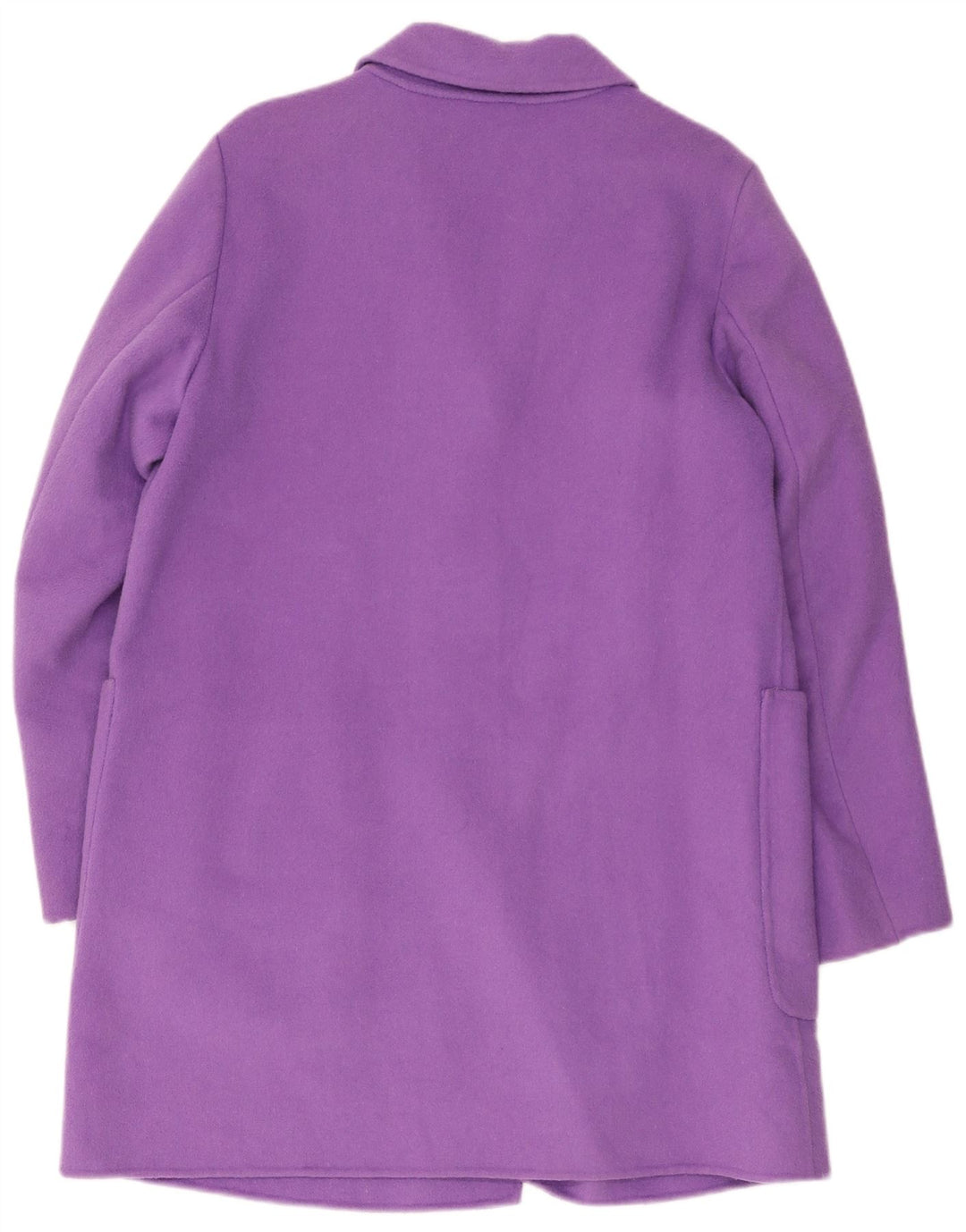 Benetton Womens Overcoat UK 14 Large Purple Wool