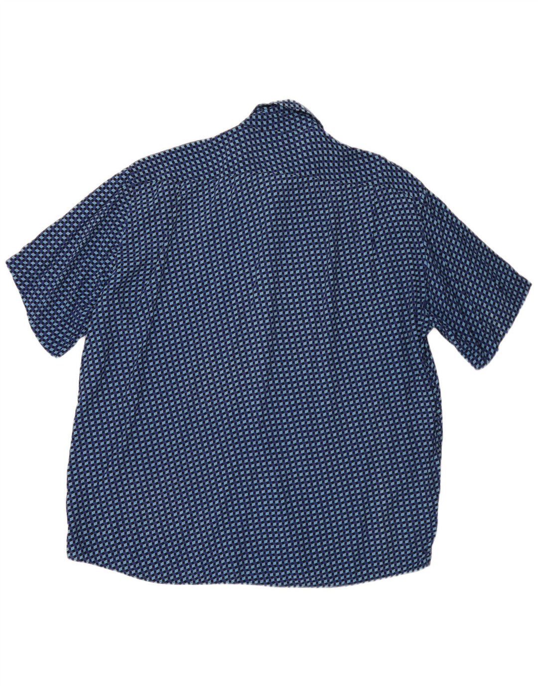Vintage Mens Short Sleeve Shirt 2XL Blue Geometric