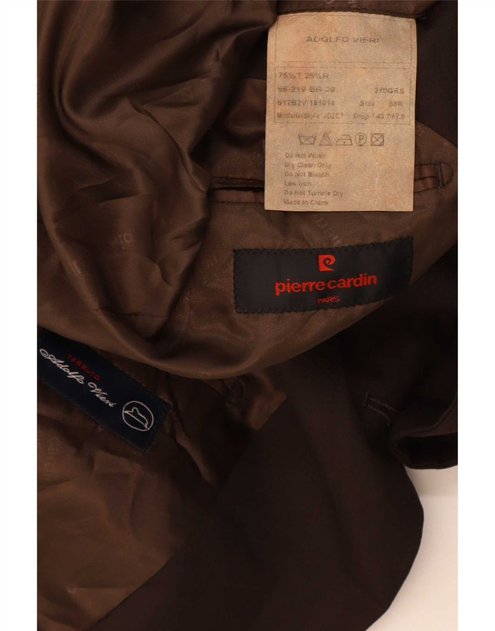 Pierre Cardin Veste Blazer 2 Boutons Homme IT 58 4XL Marron