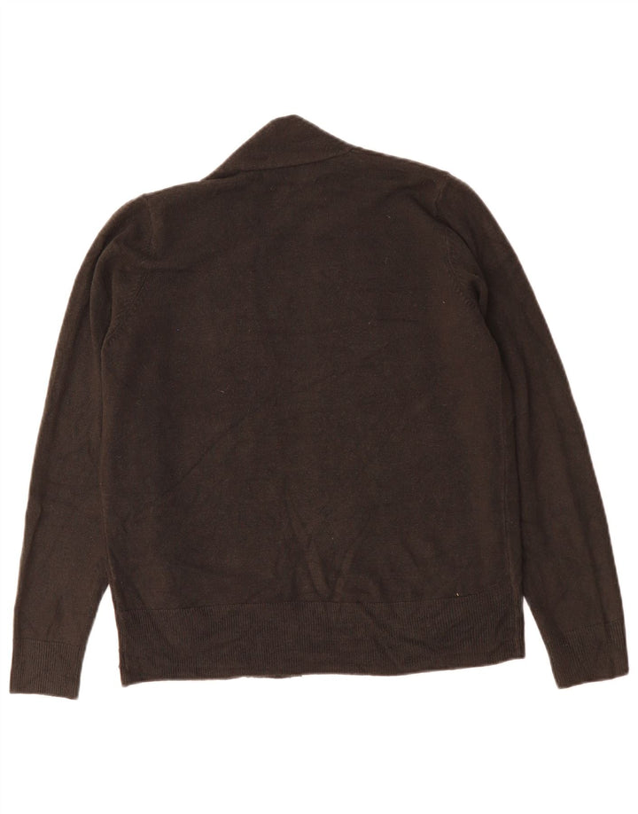 MARKS & SPENCER Womens Open Cardigan Sweater UK 14 Medium Black Acrylic