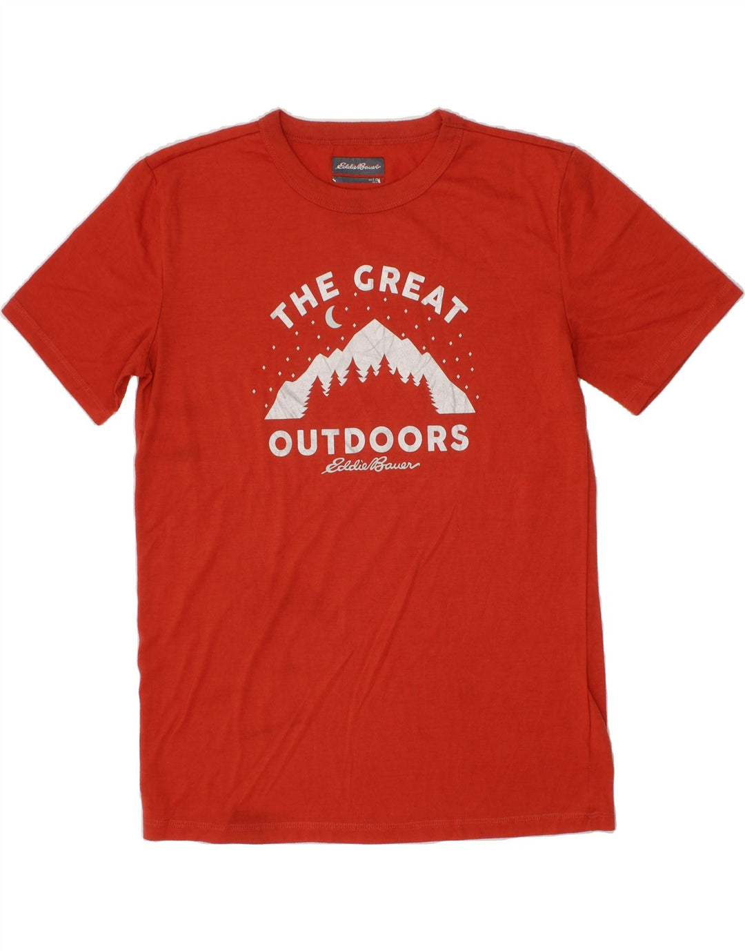 EDDIE BAUER Boys Graphic T-Shirt Top 14-15 Years Large  Orange Polyester Vintage Eddie Bauer and Second-Hand Eddie Bauer from Messina Hembry 