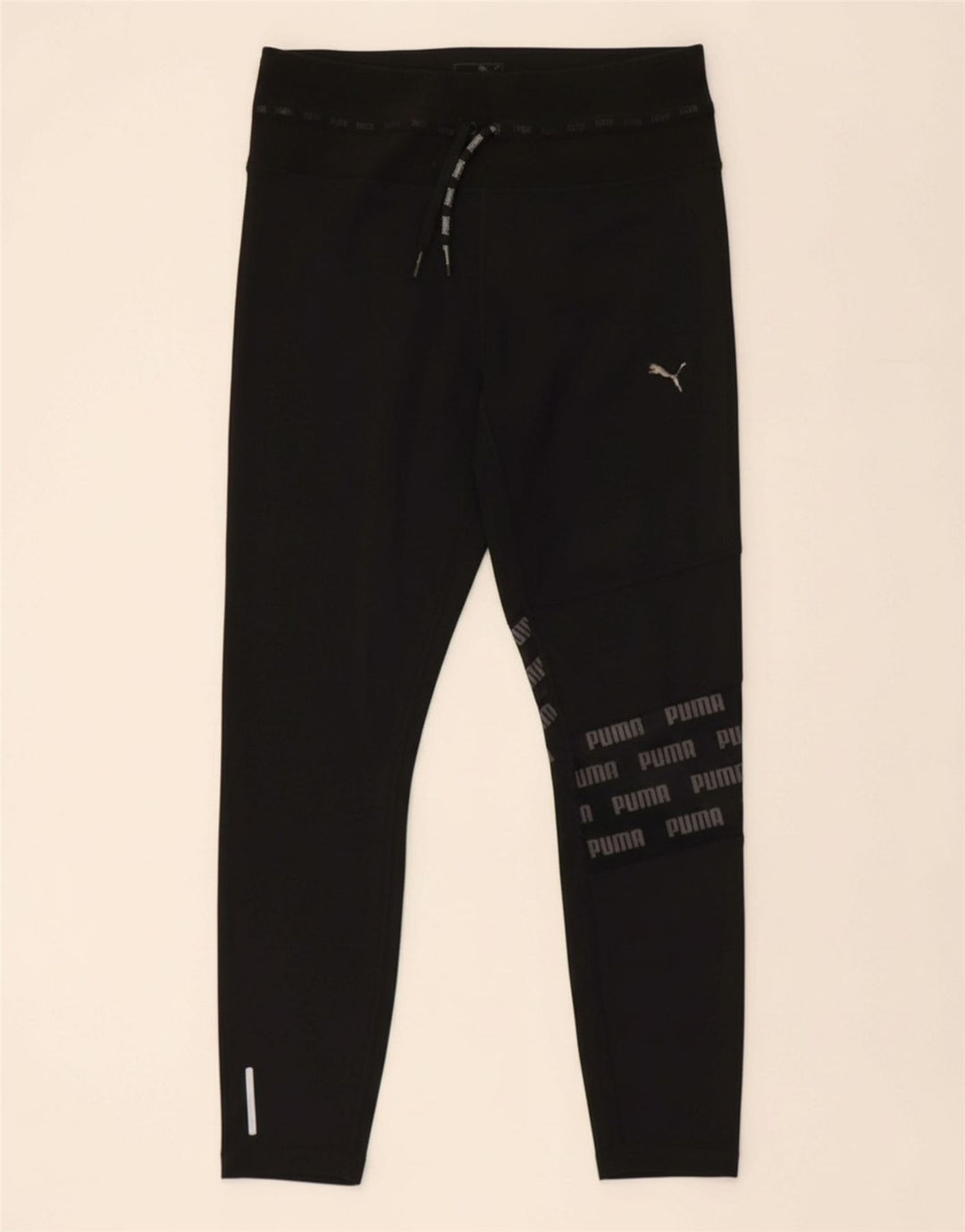 PUMA Womens Graphic Leggings UK 14 Large  Black