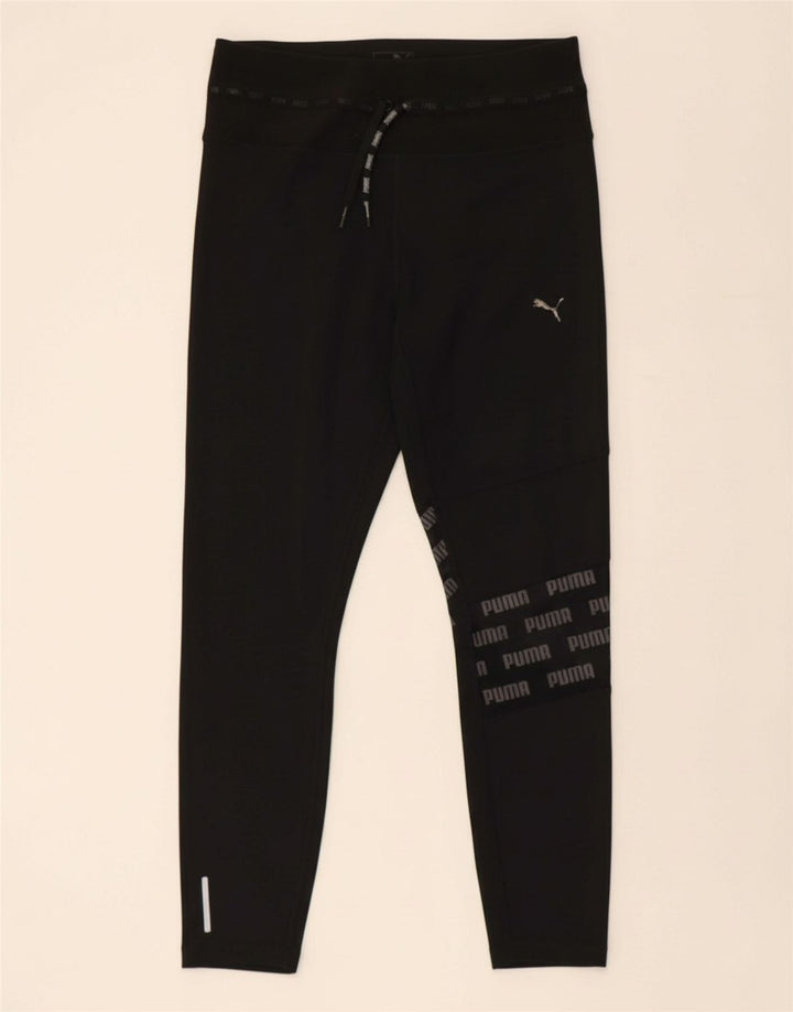 PUMA Womens Graphic Leggings UK 14 Large  Black