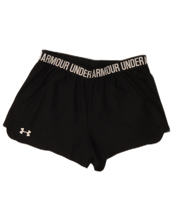 Under Armour Damen Heat Gear Graphic Sport Shorts UK 12 Medium Schwarz