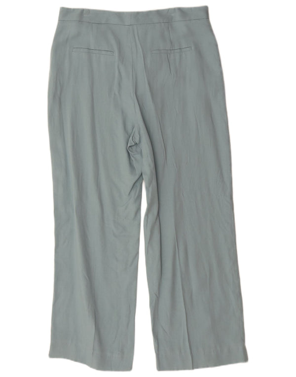 Zara Womens Straight Chino Trousers Large W30 L27 Blue Lyocell