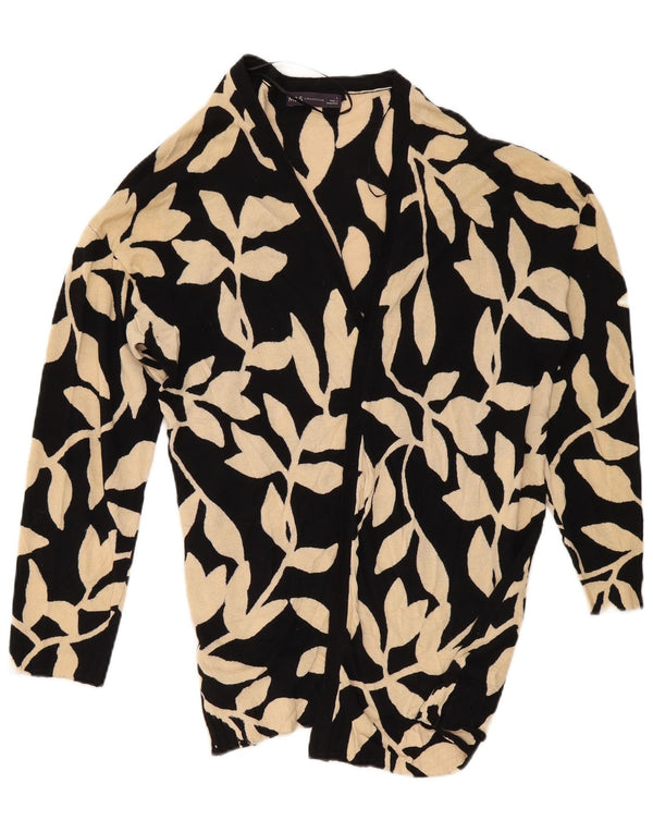 Marks & Spencer Dame Oversized Cardigan Sweater UK 16 Large Black Floral