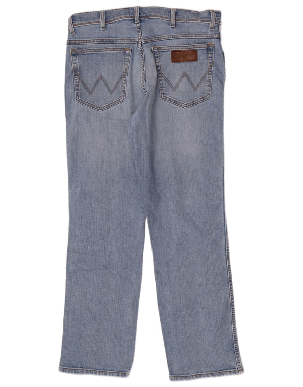 Wrangler Mens Texas Stretch Straight Jeans W34 L30 kék pamut
