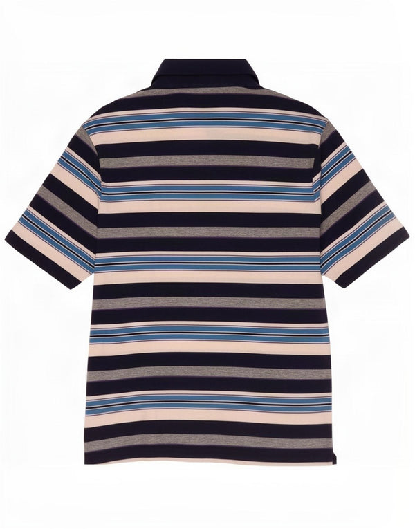 Camisa polo masculina Penguin Heritage Slim Fit pequena listrada azul marinho