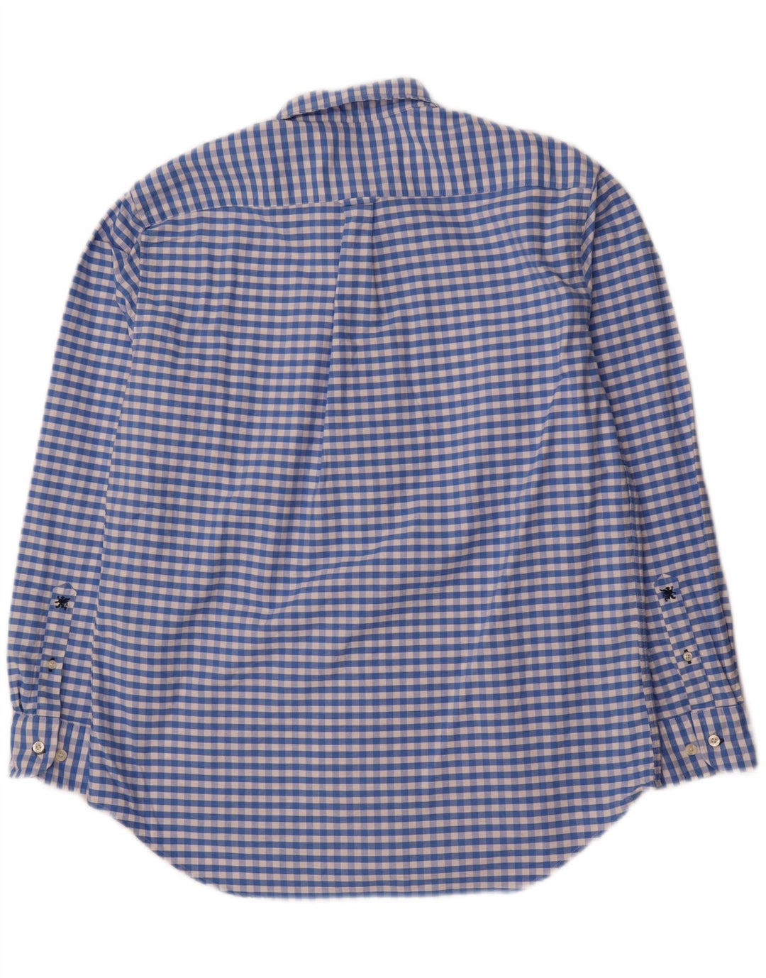 VINTAGE Mens Classic Fit Shirt Large Blue Gingham Cotton