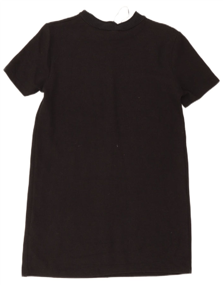 Zara Womens Shift Dress UK 12 Medium Black Bomuld
