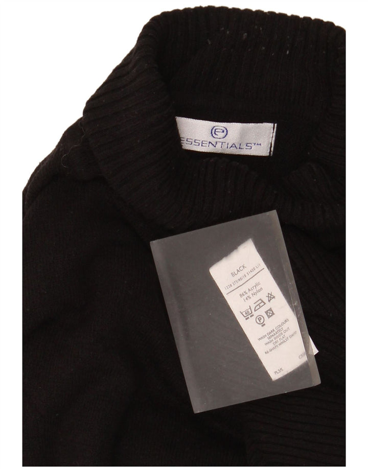 Maglione maglione da donna Essentials con collo alto UK 14 acrilico nero medio
