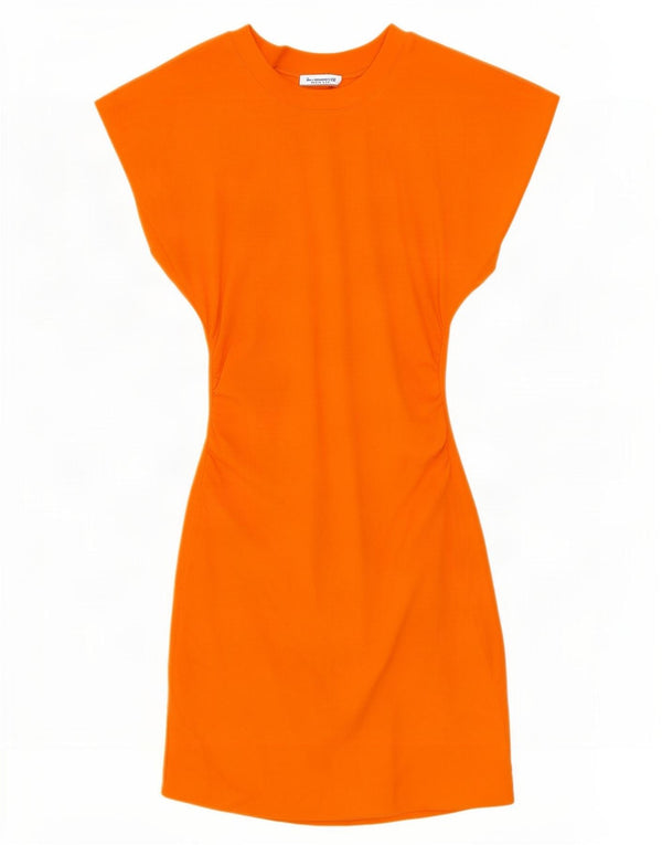 Zara Womens Sheath Dress UK 8 Small Orange Cotton