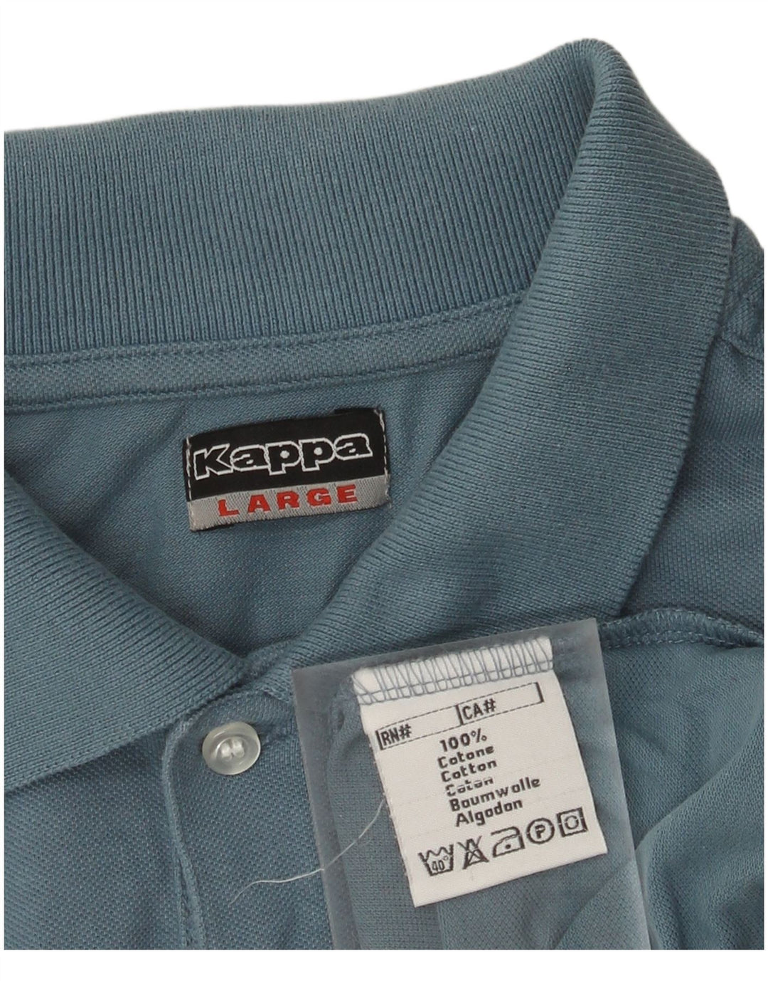 Kappa Mens Polo Shirt Large Blue Cotton