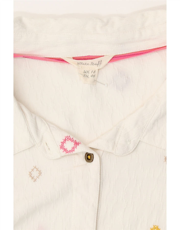 White Stuff Dameskjorte UK 18 XL Hvid Geometrisk Viscose