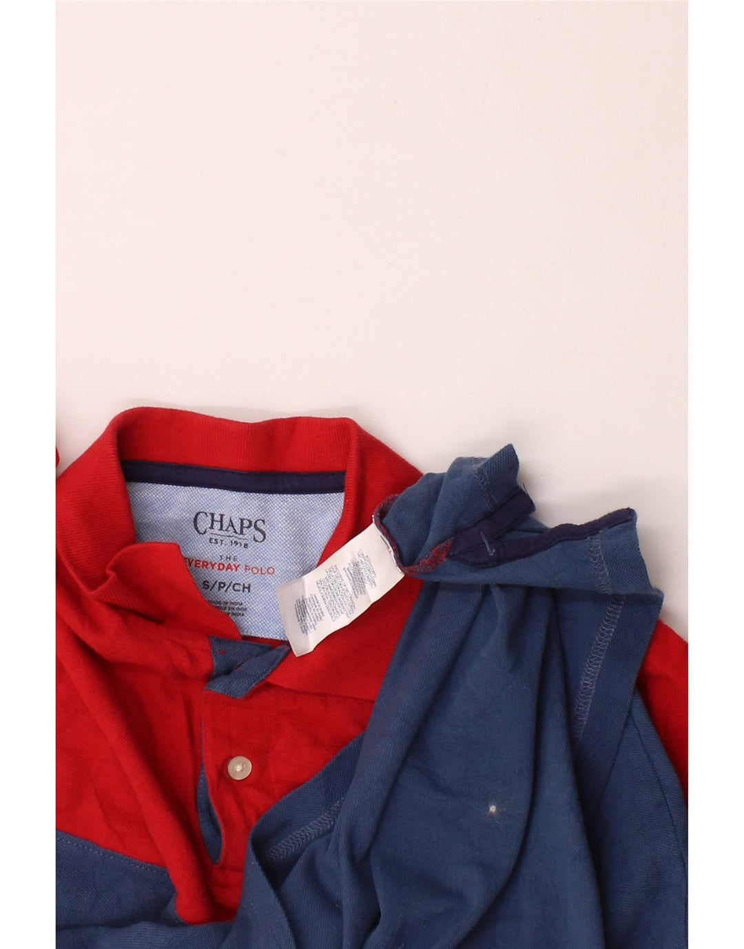 CHAPS Mens Polo Shirt Small Red Colourblock Cotton Vintage Chaps and Second-Hand Chaps from Messina Hembry 
