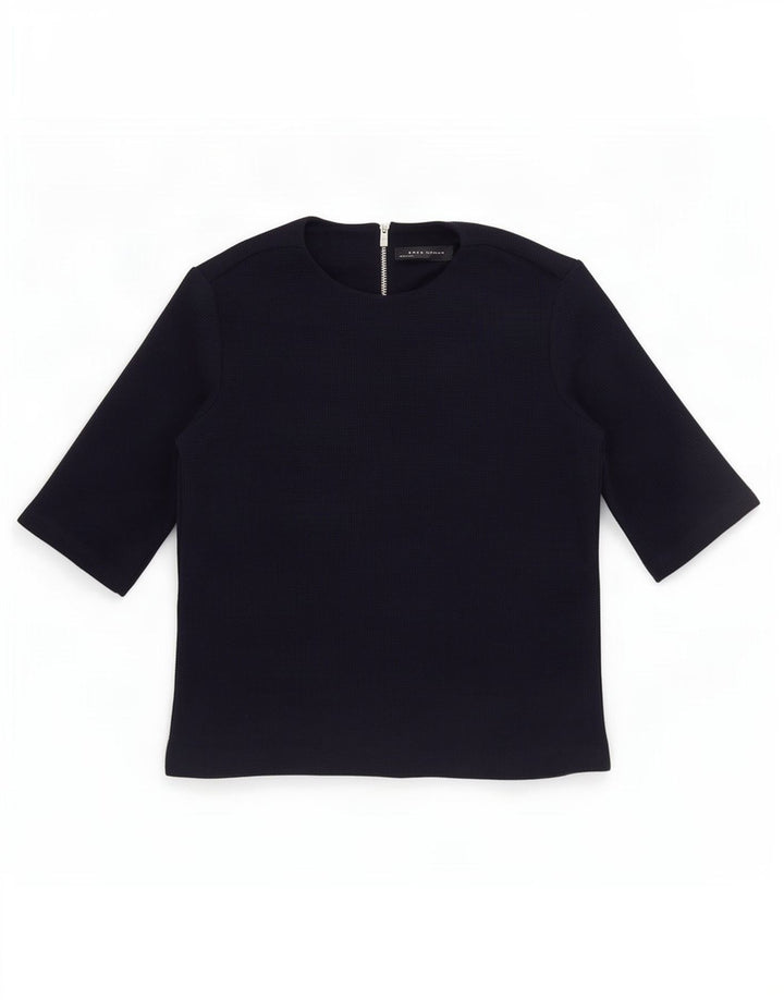 Blusa feminina Zara UK 10 pequena azul marinho